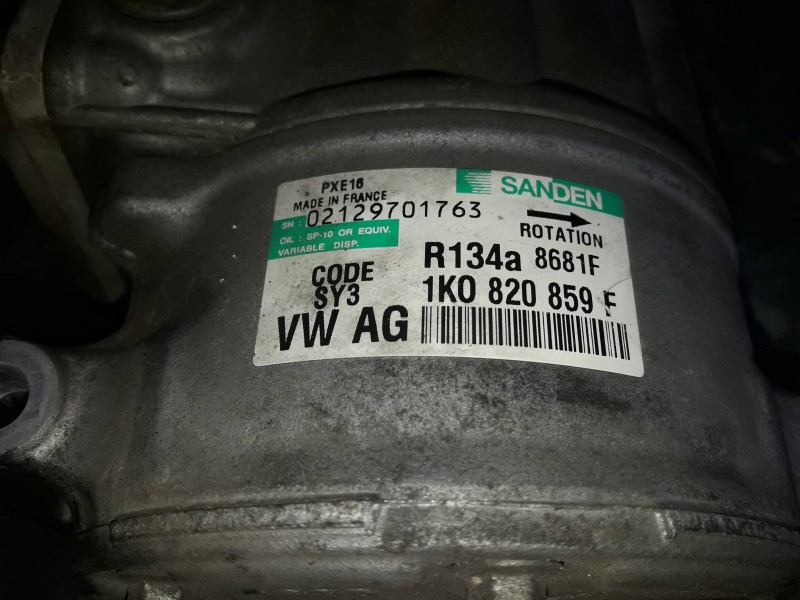 Recambio de compresor aire acondicionado para seat leon (1p1) referencia OEM IAM 02129701763 1K0820859F 