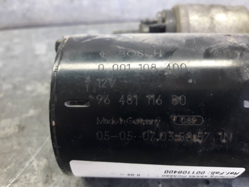 Recambio de motor arranque para citroen xsara picasso referencia OEM IAM 001108400 9648111680 BOSCH