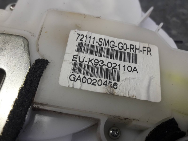 Recambio de cerradura puerta delantera derecha para honda civic berlina 5 (fk) referencia OEM IAM 72111SMGG0RHFR EUK9302110A GA0