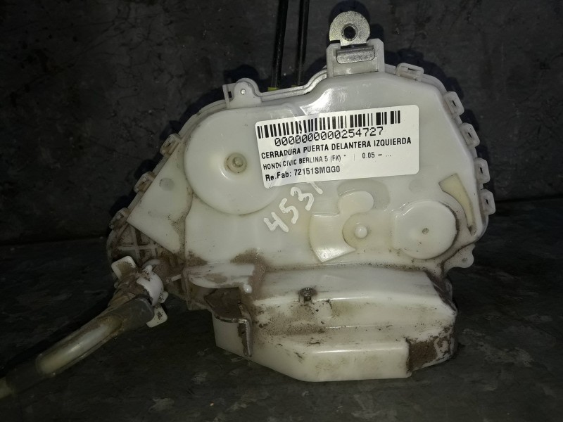 Recambio de cerradura puerta delantera izquierda para honda civic berlina 5 (fk) referencia OEM IAM 72151SMGG0 EUK930210A GD0023