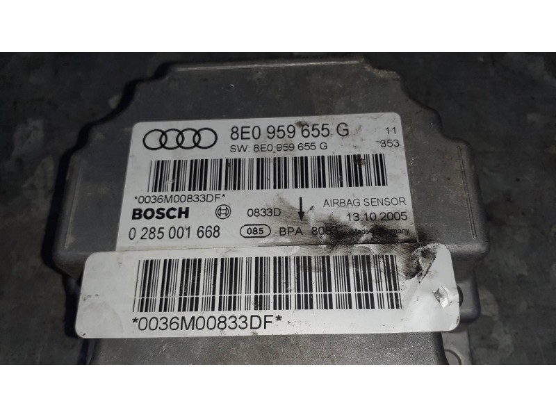 Recambio de centralita airbag para audi a4 berlina (8e) referencia OEM IAM 8E0959655G 0285001668 BOSCH