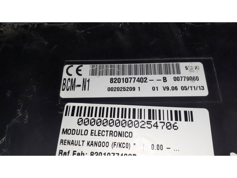 Recambio de modulo electronico para renault kangoo (f/kc0) referencia OEM IAM 8201077402B 002025209 00779060