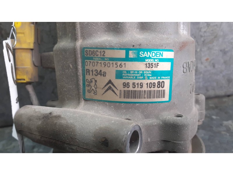 Recambio de compresor aire acondicionado para citroen c4 berlina referencia OEM IAM 9651910980 07071901561 