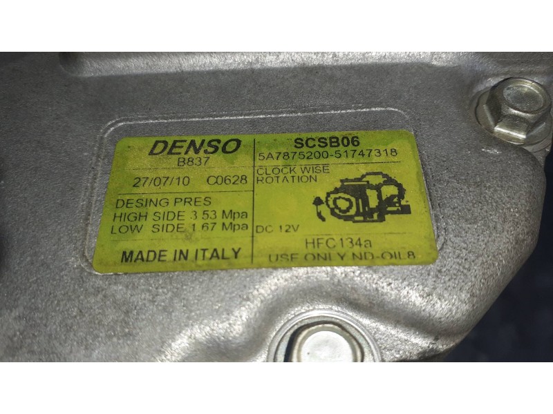 Recambio de compresor aire acondicionado para fiat bravo (198) referencia OEM IAM 5A7875200 51747318 DENSO