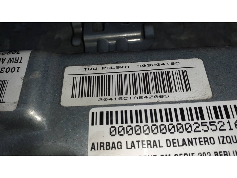 Recambio de airbag lateral delantero izquierdo para mercedes-benz clase c (w203) berlina referencia OEM IAM A2038602505 00270216