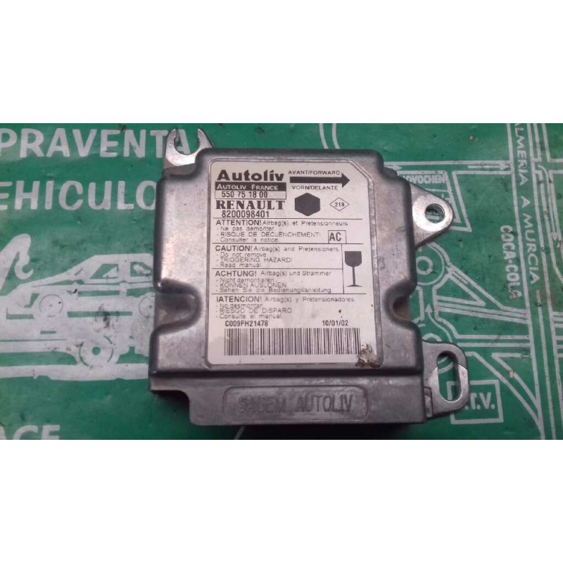 Recambio de centralita airbag para renault kangoo (f/kc0) authentique referencia OEM IAM 8200098401 550751800 AUTOLIV