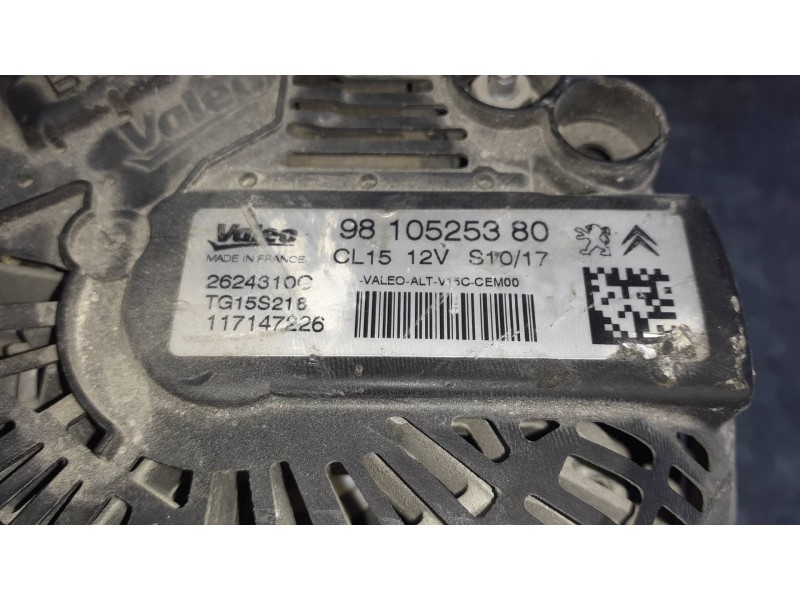 Recambio de alternador para peugeot 208 access referencia OEM IAM 9810525380 2624310C TG15S218