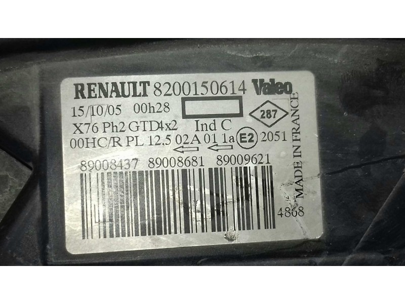 Recambio de faro izquierdo para renault kangoo (f/kc0) express confort referencia OEM IAM 8200150614 89021088  Recambio de faro izquierdo para renault kangoo (f/kc0) express confort referencia OEM IAM 8200150614 89021088