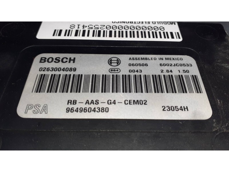 Recambio de modulo electronico para peugeot 407 coupe referencia OEM IAM 9649604380 0263004089 6002JC0533