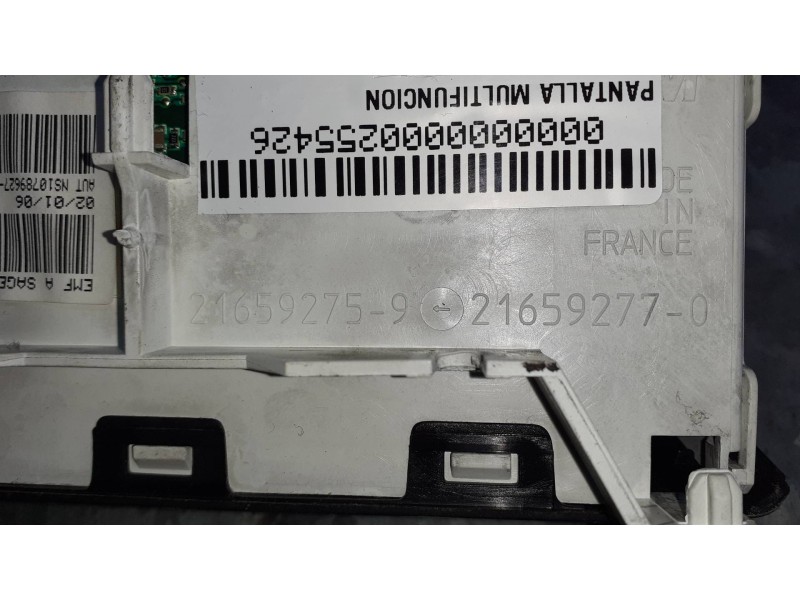 Recambio de pantalla multifuncion para peugeot 206 berlina referencia OEM IAM 96616372XT 216592759 216592770