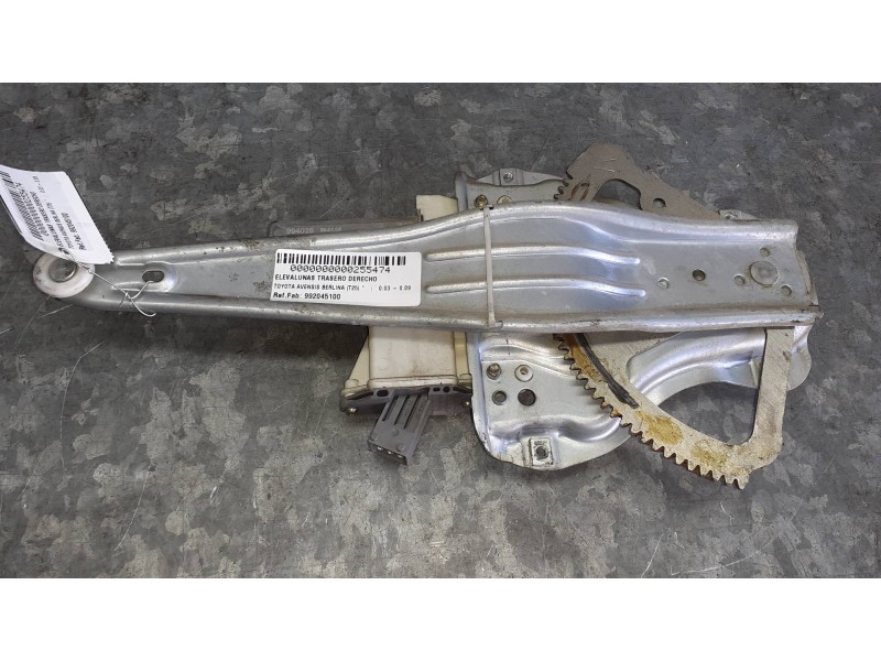 Recambio de elevalunas trasero derecho para toyota avensis berlina (t25) referencia OEM IAM 992045100 ELECTRICO CON MOTOR