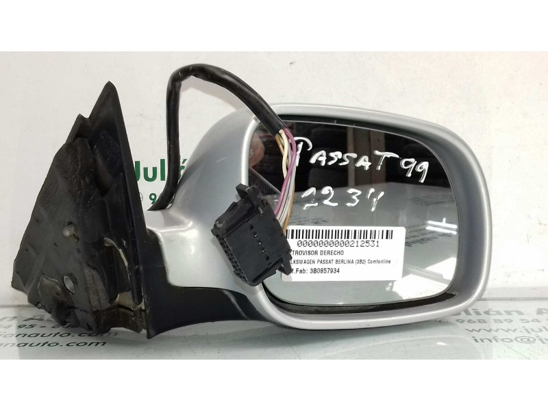 Recambio de retrovisor derecho para volkswagen passat berlina (3b2) comfortline referencia OEM IAM 3B0857934  ELECTRICO