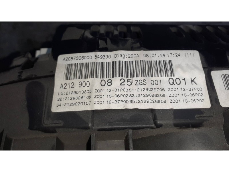 Recambio de cuadro instrumentos para mercedes-benz clase e (w212) lim. referencia OEM IAM A2129000825ZGS A2C87306000 A2C53435303