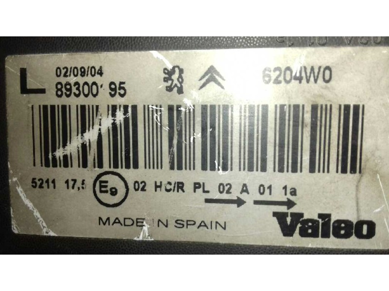 Recambio de faro izquierdo para citroen xsara picasso 2.0 hdi vivace referencia OEM IAM 8930095  VALEO