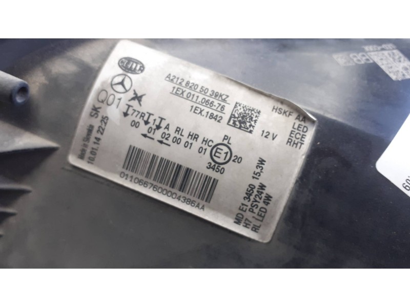 Recambio de faro derecho para mercedes-benz clase e (w212) lim. referencia OEM IAM A2128205039KZ 1EX01106676 XENON
