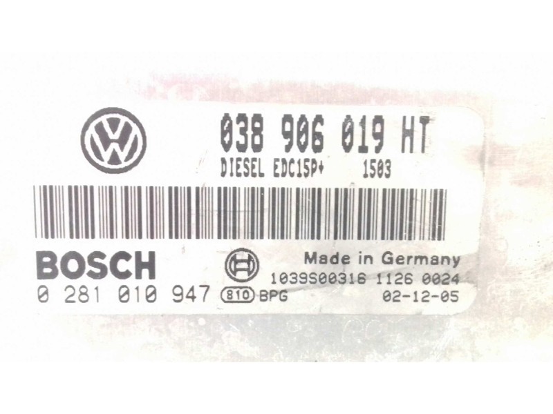 Recambio de centralita motor uce para seat ibiza (6l1) stella referencia OEM IAM 038906019HT 0281010947 KIT - BOSCH