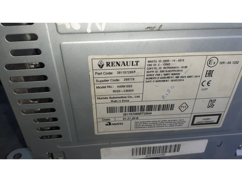 Recambio de sistema audio / radio cd para dacia sandero referencia OEM IAM 281157265R  