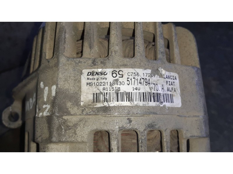 Recambio de alternador para fiat panda (169) 1.2 8v dynamic referencia OEM IAM 51714794  70A