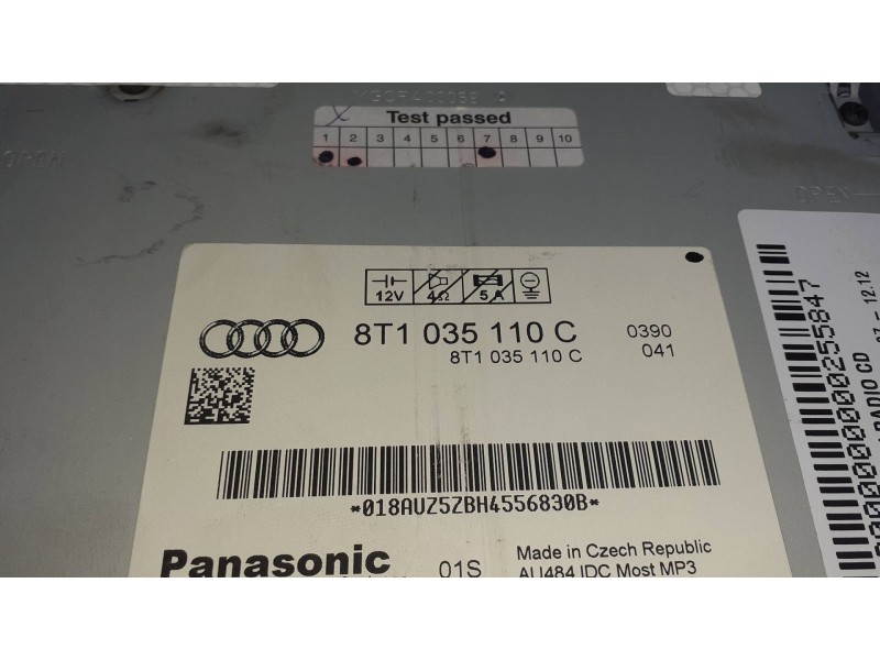 Recambio de sistema audio / radio cd para audi a4 ber. (b8) básico referencia OEM IAM 8T1035110C  