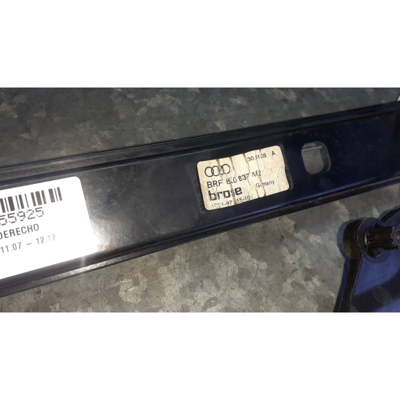 Recambio de elevalunas delantero derecho para audi a4 ber. (b8) básico referencia OEM IAM 8K0837462 ELECTRICO SIN MOTOR