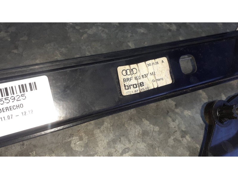 Recambio de elevalunas delantero derecho para audi a4 ber. (b8) básico referencia OEM IAM 8K0837462 ELECTRICO SIN MOTOR