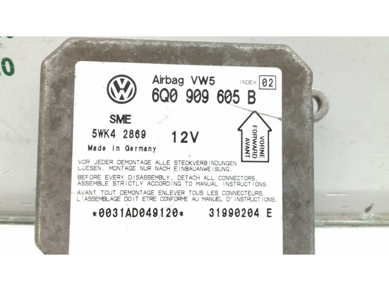 Recambio de centralita airbag para volkswagen passat berlina (3b2) comfortline referencia OEM IAM 6Q0909605B 5WK42869 SME