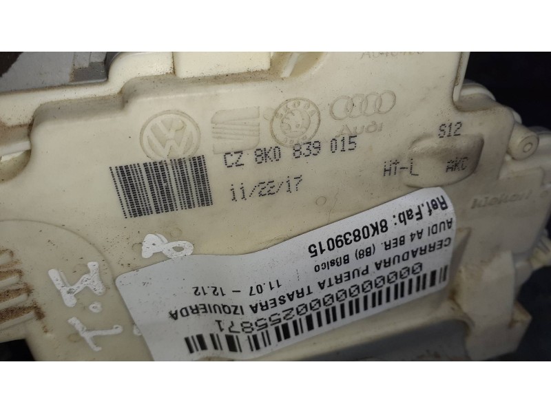 Recambio de cerradura puerta trasera izquierda para audi a4 ber. (b8) básico referencia OEM IAM 8K0839015  7 PINES