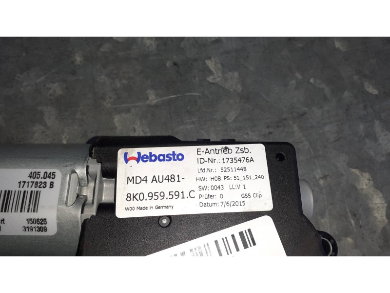 Recambio de motor techo electrico para audi a4 berlina (8w2) referencia OEM IAM 8K0959591C  