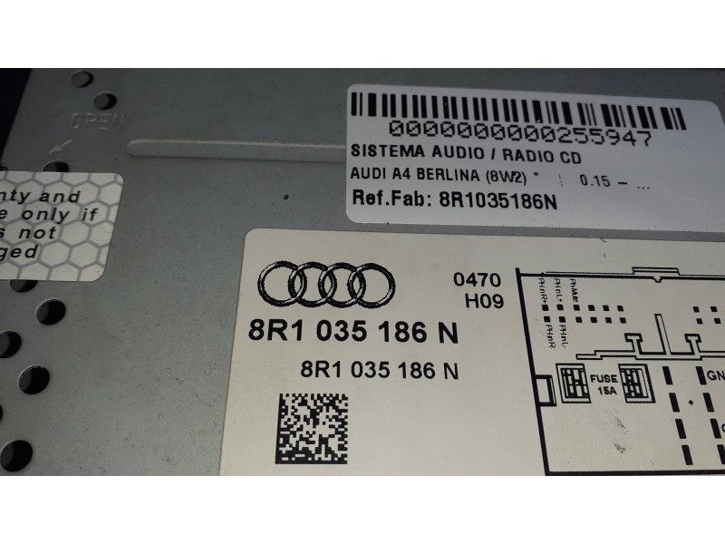 Recambio de sistema audio / radio cd para audi a4 berlina (8w2) referencia OEM IAM 8R1035186N  