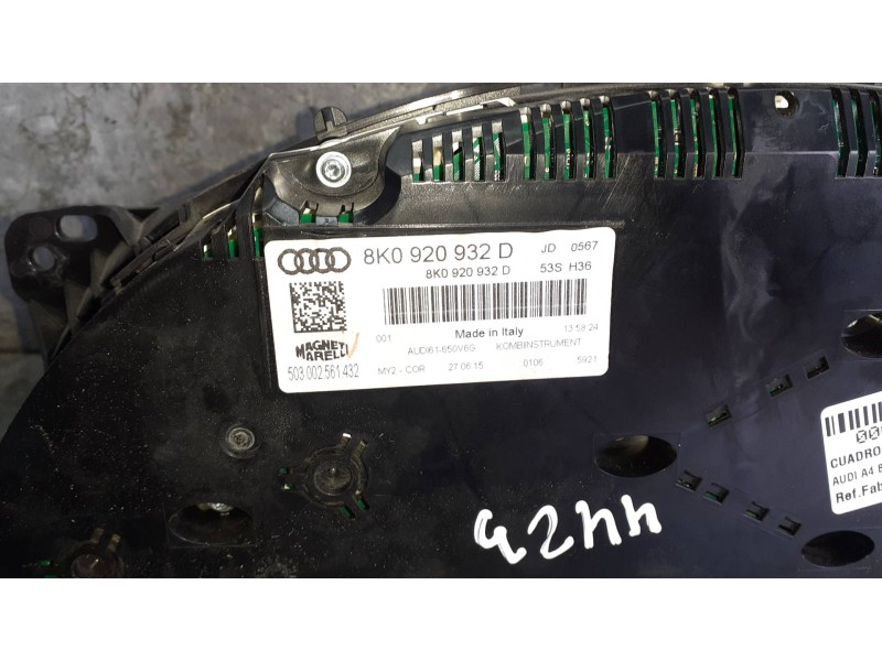 Recambio de cuadro instrumentos para audi a4 berlina (8w2) referencia OEM IAM 8K0920932D  
