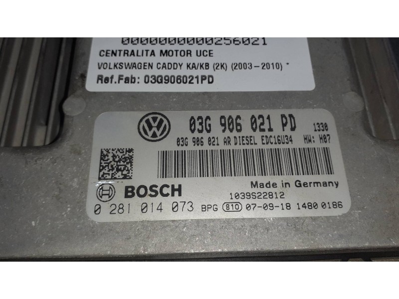 Recambio de centralita motor uce para volkswagen caddy ka/kb (2k) referencia OEM IAM 03G906021PD  