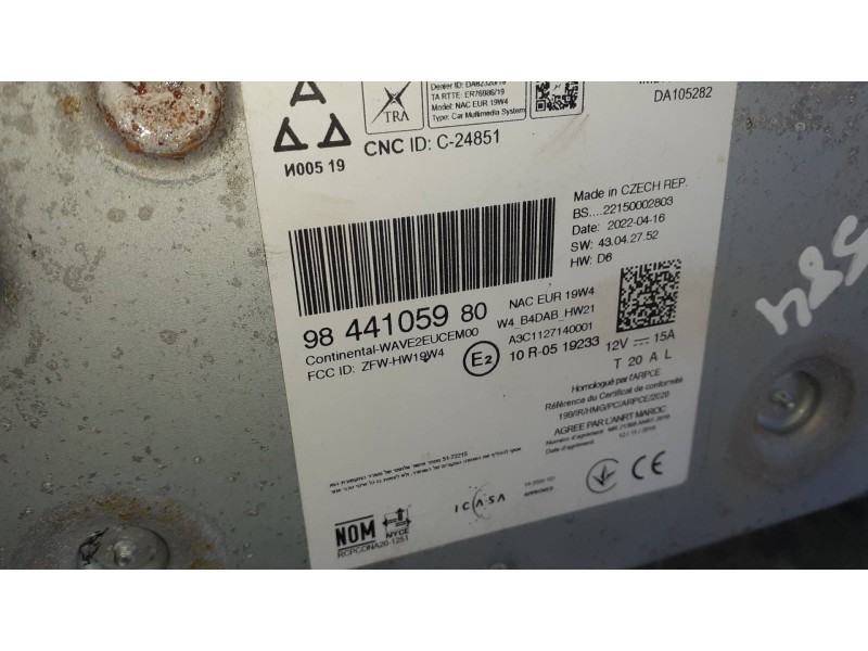 Recambio de sistema audio / radio cd para peugeot rifter referencia OEM IAM 9844105980  