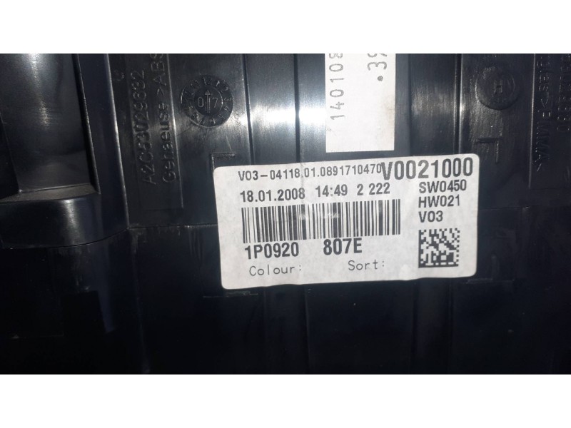 Recambio de cuadro instrumentos para seat leon (1p1) referencia OEM IAM 1P0920807E  