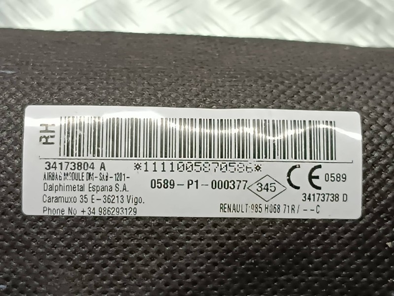 Recambio de airbag lateral delantero derecho para dacia sandero stepway referencia OEM IAM 985H06871R 870198358R 