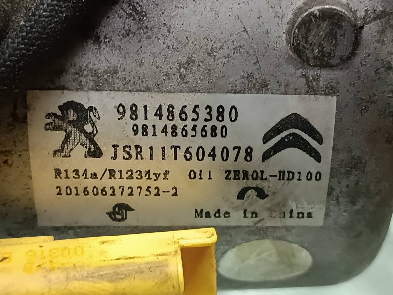 Recambio de compresor aire acondicionado para citroen c-elysée exclusive referencia OEM IAM 9814865380 9814865680 