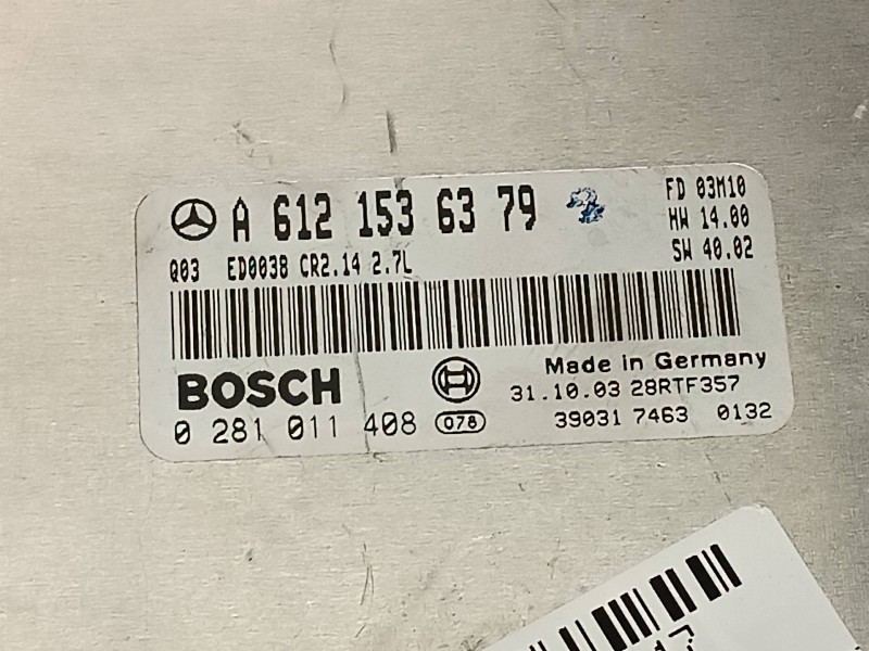 Recambio de centralita motor uce para mercedes-benz clase m (w163) referencia OEM IAM A6121536379 0281011408 BOSCH