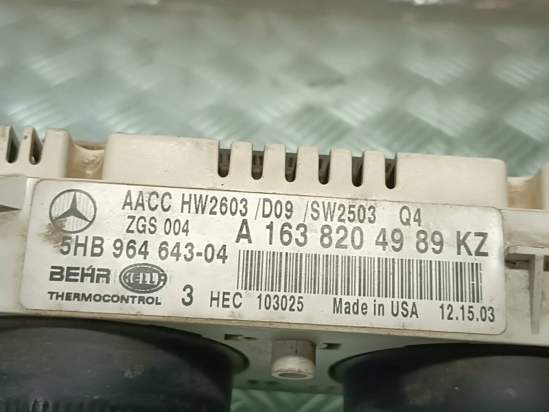 Recambio de mando climatizador para mercedes-benz clase m (w163) referencia OEM IAM A1638204989KZ 5HB96464304 BEHR HELLA
