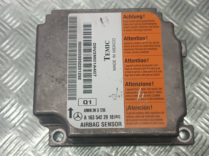 Recambio de centralita airbag para mercedes-benz clase m (w163) referencia OEM IAM A1635422918  TEMIC