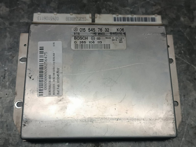 Recambio de centralita abs para mercedes-benz clase e (w210) berlina referencia OEM IAM 0155457632 0265106113 BOSCH