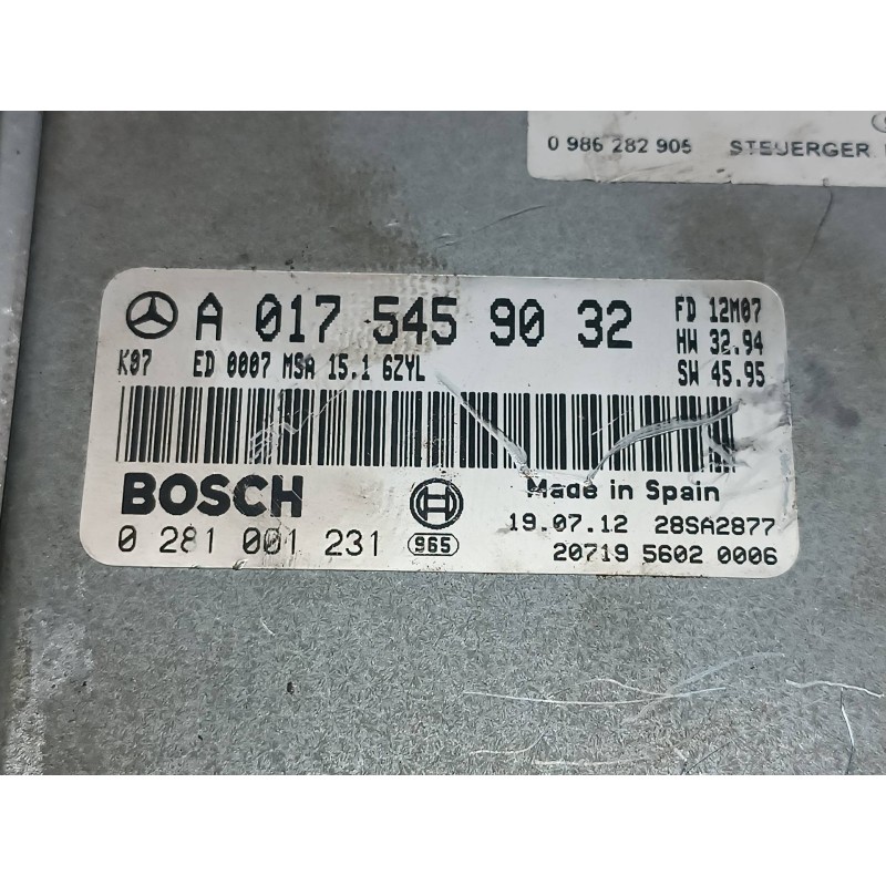 Recambio de centralita motor uce para mercedes-benz clase e (w210) berlina referencia OEM IAM A0175459032 0281001231 BOSCH