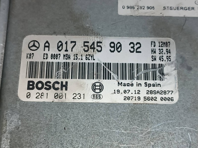 Recambio de centralita motor uce para mercedes-benz clase e (w210) berlina referencia OEM IAM A0175459032 0281001231 BOSCH