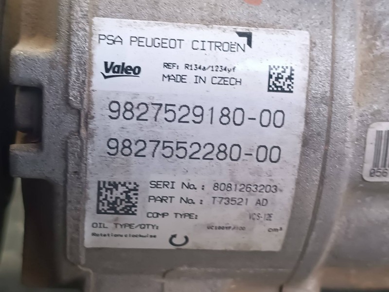Recambio de compresor aire acondicionado para citroen c4 berlina referencia OEM IAM 982752918000 982755228000 VALEO