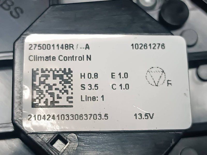 Recambio de mando climatizador para dacia duster ii referencia OEM IAM 275001148R  