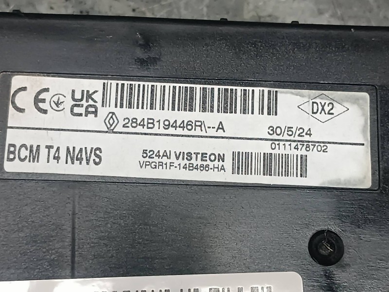 Recambio de modulo electronico para dacia duster ii referencia OEM IAM 284B19446R BCMT4N4VS VISTEON