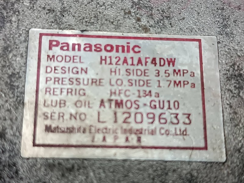 Recambio de compresor aire acondicionado para mazda 6 berlina (gg) referencia OEM IAM H12A1AF4DW L1209633 PANASONIC