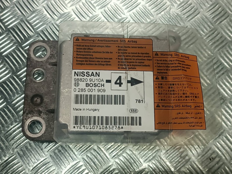 Recambio de centralita airbag para nissan note (e11e) referencia OEM IAM 988209U10A 0285001909 BOSCH