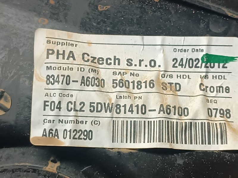 Recambio de elevalunas trasero izquierdo para hyundai i30 referencia OEM IAM 83470A6030 5601816STD ELECTRICO