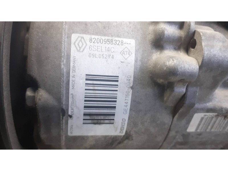 Recambio de compresor aire acondicionado para renault megane iii coupe referencia OEM IAM 8200958328 6SEL14C 09L05274