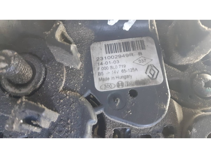 Recambio de alternador para dacia lodgy referencia OEM IAM 231002949RB F000BL0719 125A