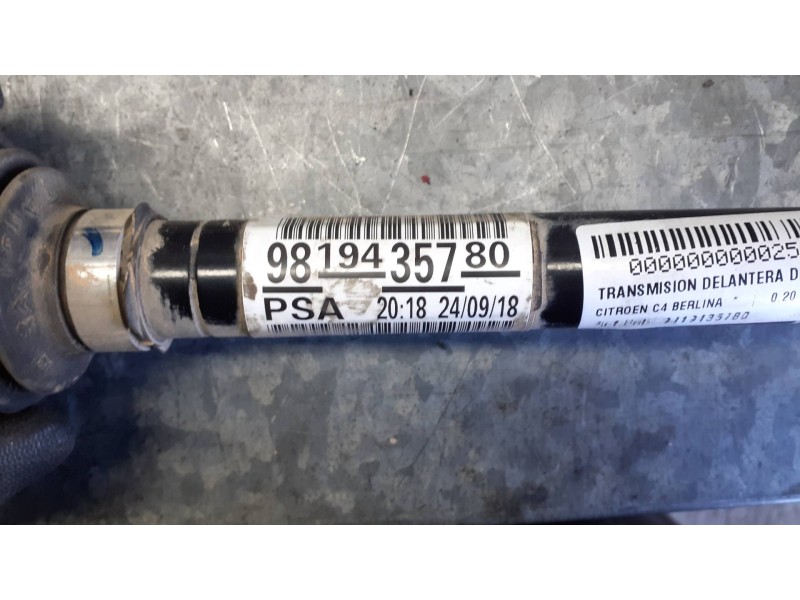Recambio de transmision delantera derecha para citroen c4 berlina referencia OEM IAM 9819435780  